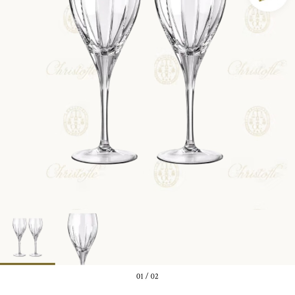 Christofle Crystal IRIANA White Wine Glasses